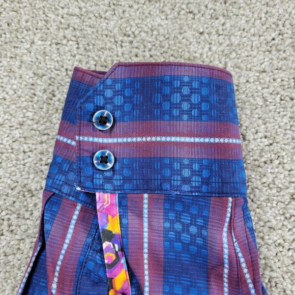 Robert Graham Shirt Mens XL Classic Fit Blue Red Embroidery Stripes Purple Cuffs - Picture 8 of 12
